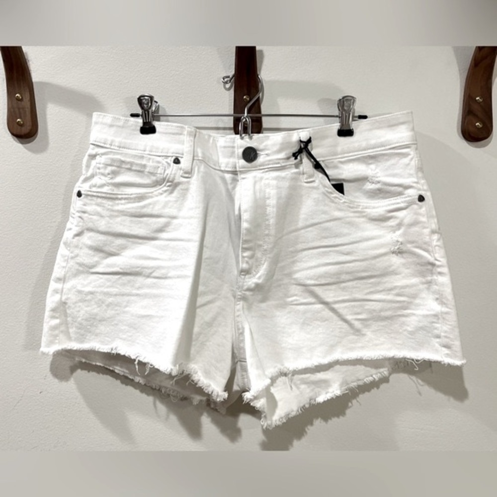 NWT Kut From The Kloth Jane High Rise White Denim Cutoff Shorts Size 12 - Picture 5 of 11